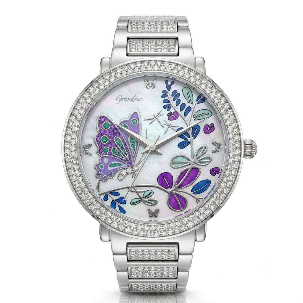 GRANDEUR WATCH SECRET GARDEN SERIES WHITE GOLD G14008