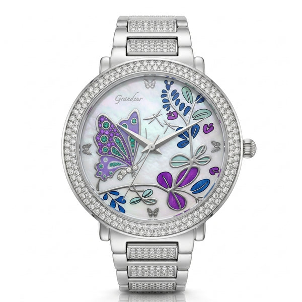GRANDEUR WATCH SECRET GARDEN SERIES WHITE GOLD G14008