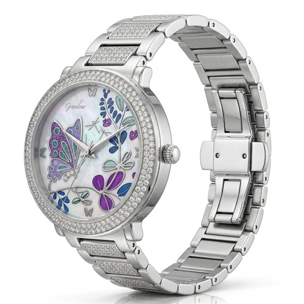 GRANDEUR WATCH SECRET GARDEN SERIES WHITE GOLD G14008
