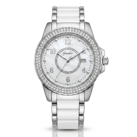 GRANDEUR WATCH GALAXY CERAMIC SERIES WHITE GOLD WHITE CERAMIC G14024