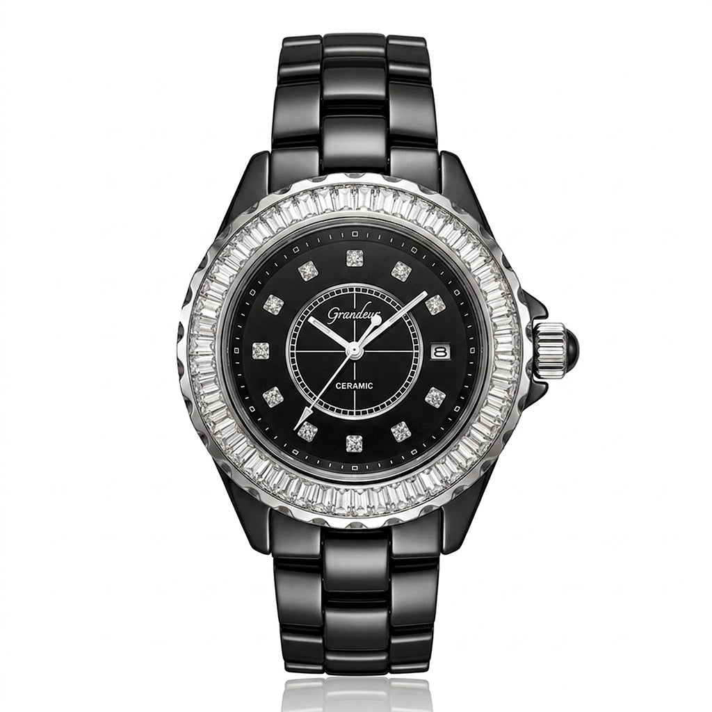 GRANDEUR WATCH GALAXY CERAMIC SERIES BLACK CERAMIC G14309