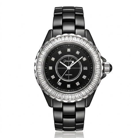 GRANDEUR WATCH GALAXY CERAMIC SERIES BLACK CERAMIC G14309