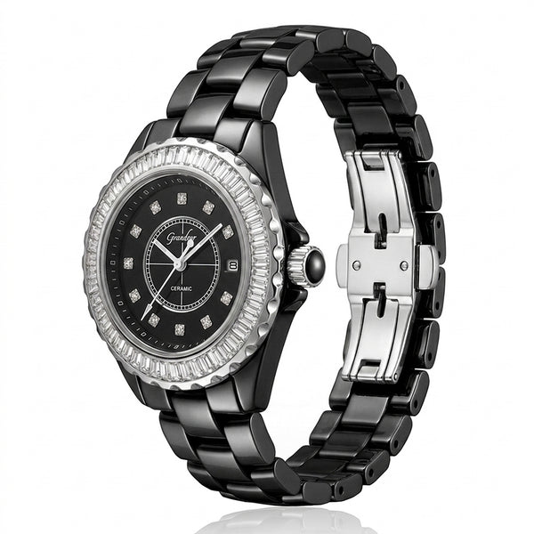 GRANDEUR WATCH GALAXY CERAMIC SERIES BLACK CERAMIC G14309