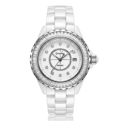GRANDEUR WATCH GALAXY CERAMIC SERIES WHITE CERAMIC G14309
