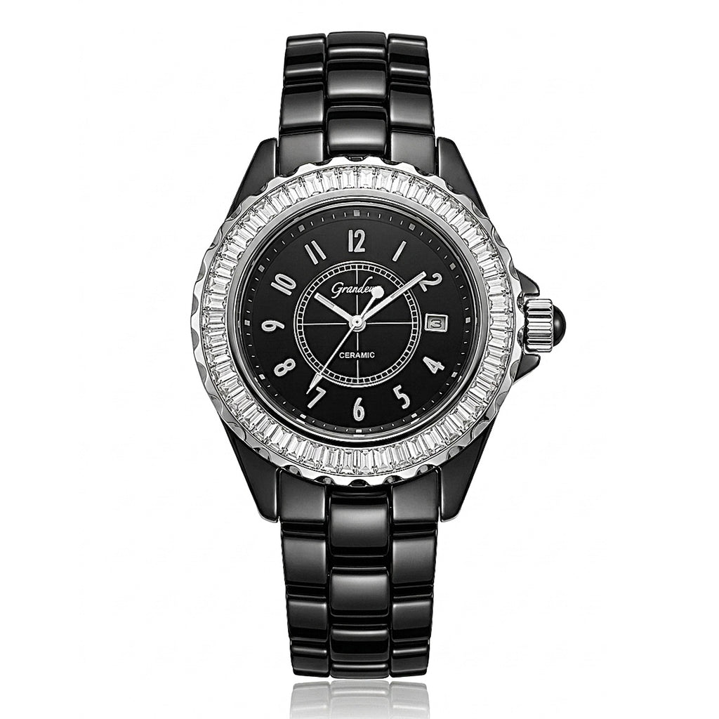 GRANDEUR WATCH GALAXY CERAMIC SERIES BLACK CERAMIC G14310