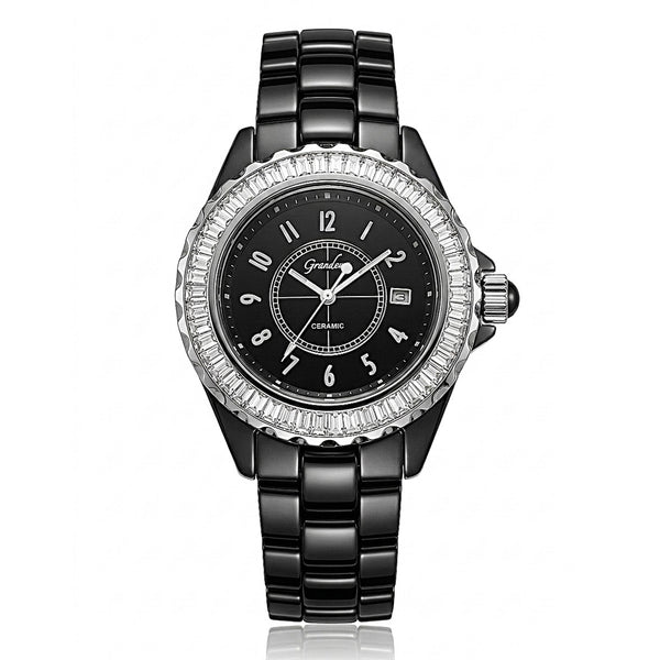 GRANDEUR WATCH GALAXY CERAMIC SERIES BLACK CERAMIC G14310