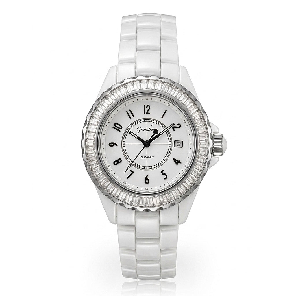 GRANDEUR WATCH GALAXY CERAMIC SERIES WHITE CERAMIC G14310
