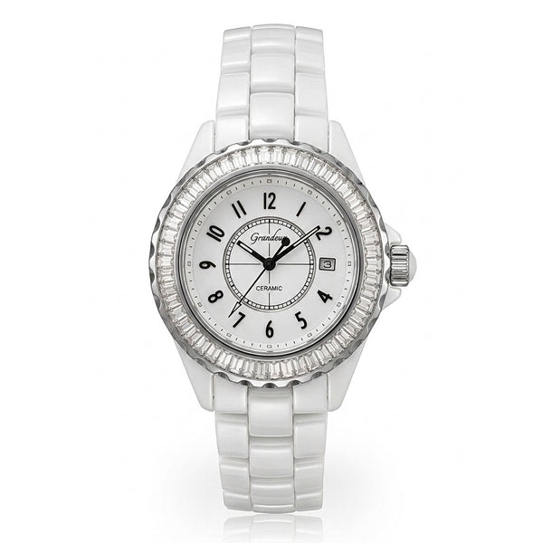 GRANDEUR WATCH GALAXY CERAMIC SERIES WHITE CERAMIC G14310
