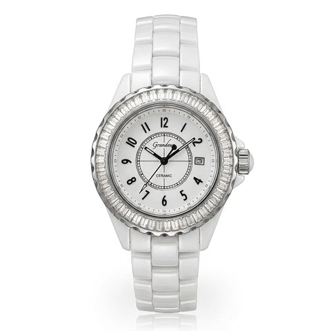 GRANDEUR WATCH GALAXY CERAMIC SERIES WHITE CERAMIC G14310