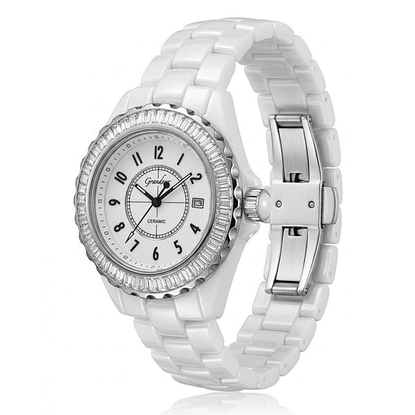 GRANDEUR WATCH GALAXY CERAMIC SERIES WHITE CERAMIC G14310