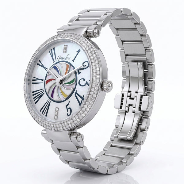 GRANDEUR WATCH CRUSADES TURNING SERIES WHITE GOLD G15012