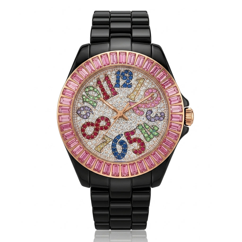GRANDEUR WATCH FAIRY TALE SERIES ROSE GOLD PINK CRYSTAL G150B2