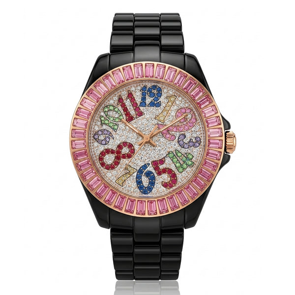 GRANDEUR WATCH FAIRY TALE SERIES ROSE GOLD PINK CRYSTAL G150B2
