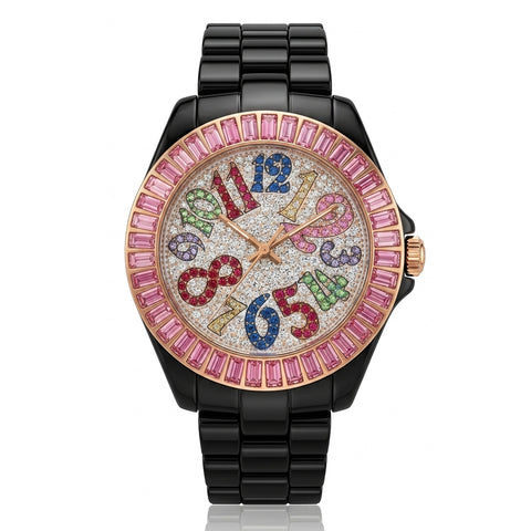 GRANDEUR WATCH FAIRY TALE SERIES ROSE GOLD PINK CRYSTAL G150B2