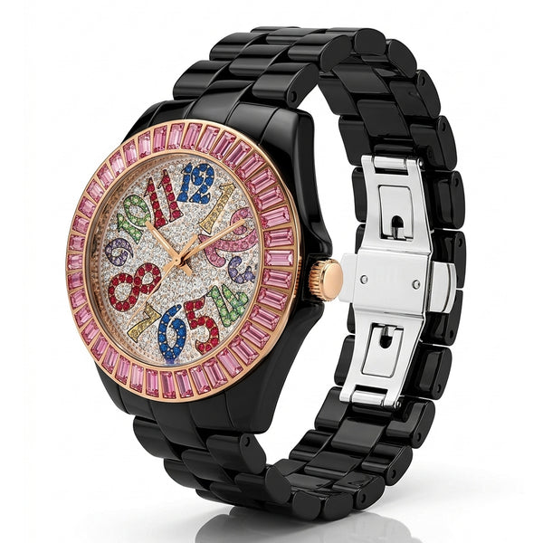 GRANDEUR WATCH FAIRY TALE SERIES ROSE GOLD PINK CRYSTAL G150B2