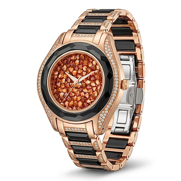 GRANDEUR WATCH GALAXY CERAMIC SERIES ROSE GOLD BLACK CERAMIC G15105