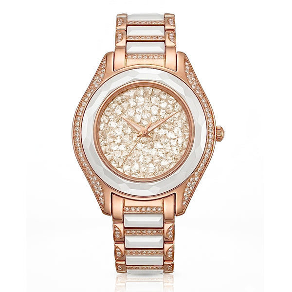 GRANDEUR WATCH GALAXY CERAMIC SERIES ROSE GOLD WHITE CERAMIC G15105