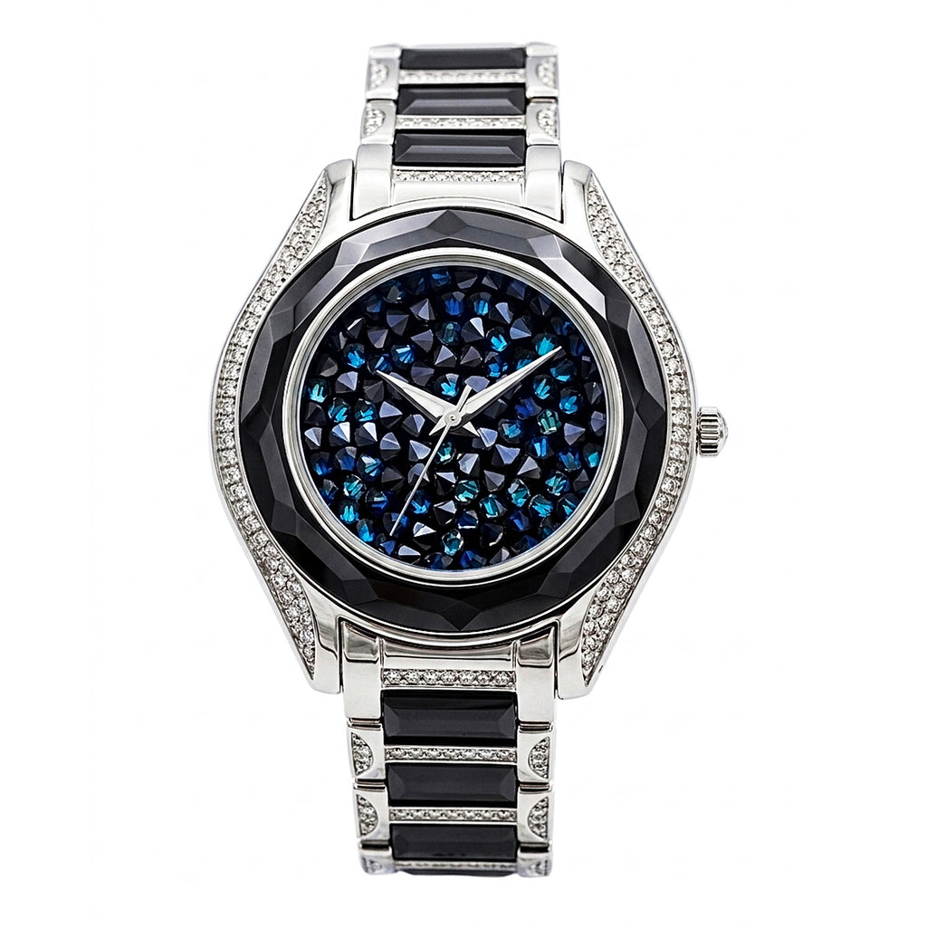GRANDEUR WATCH GALAXY CERAMIC SERIES WHITE GOLD BLACK CERAMIC G15105