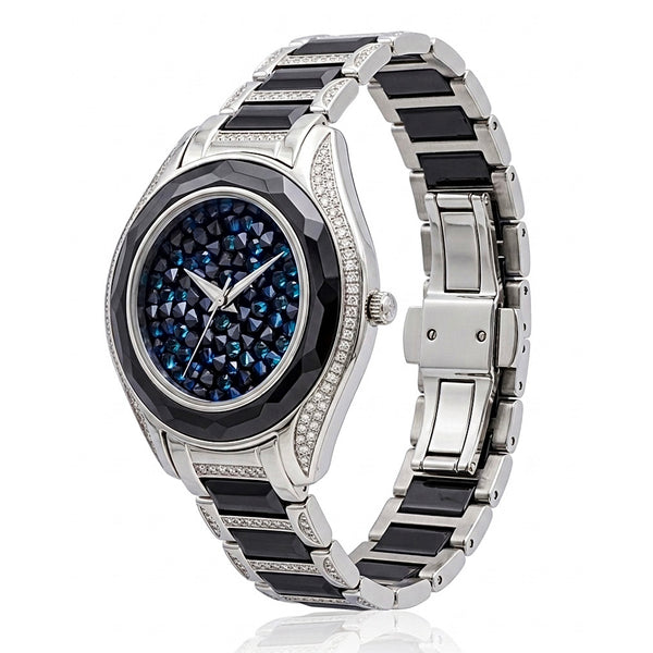 GRANDEUR WATCH GALAXY CERAMIC SERIES WHITE GOLD BLACK CERAMIC G15105