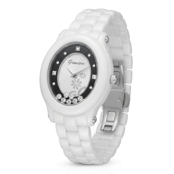 GRANDEUR WATCH GALAXY CERAMIC SERIES WHITE CERAMIC G15149