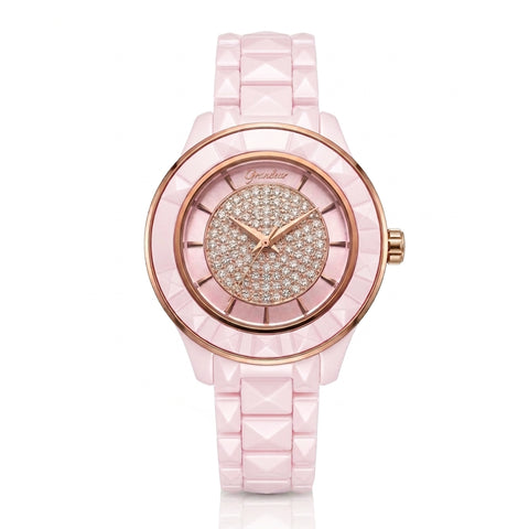 GRANDEUR WATCH GALAXY CERAMIC SERIES ROSE GOLD PINK CERAMIC G16003