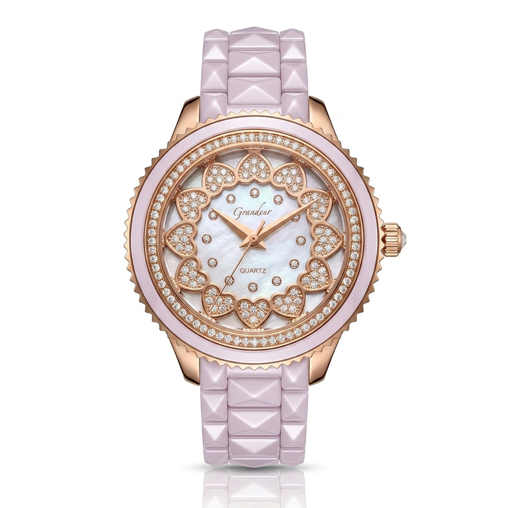 GRANDEUR WATCH GALAXY CERAMIC SERIES ROSE GOLD PINK CERAMIC G16021