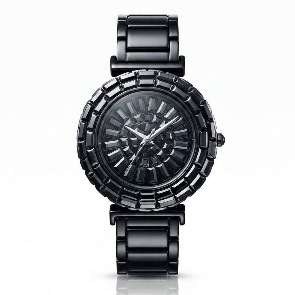 GRANDEUR WATCH GALAXY CERAMIC SERIES BLACK GOLD BLACK CERAMIC G16124