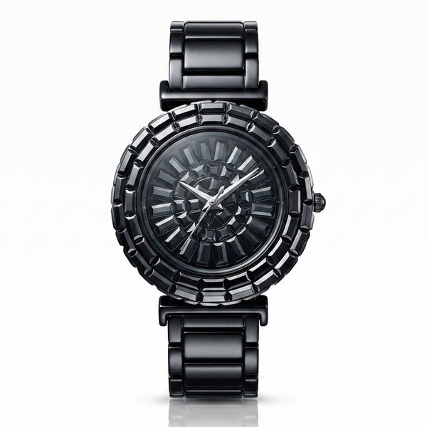 GRANDEUR WATCH GALAXY CERAMIC SERIES BLACK GOLD BLACK CERAMIC G16124