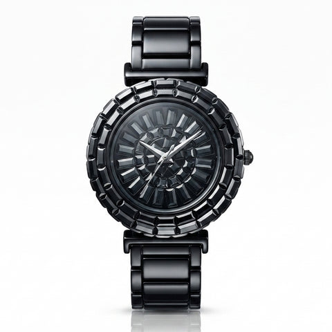 GRANDEUR WATCH GALAXY CERAMIC SERIES BLACK GOLD BLACK CERAMIC G16124