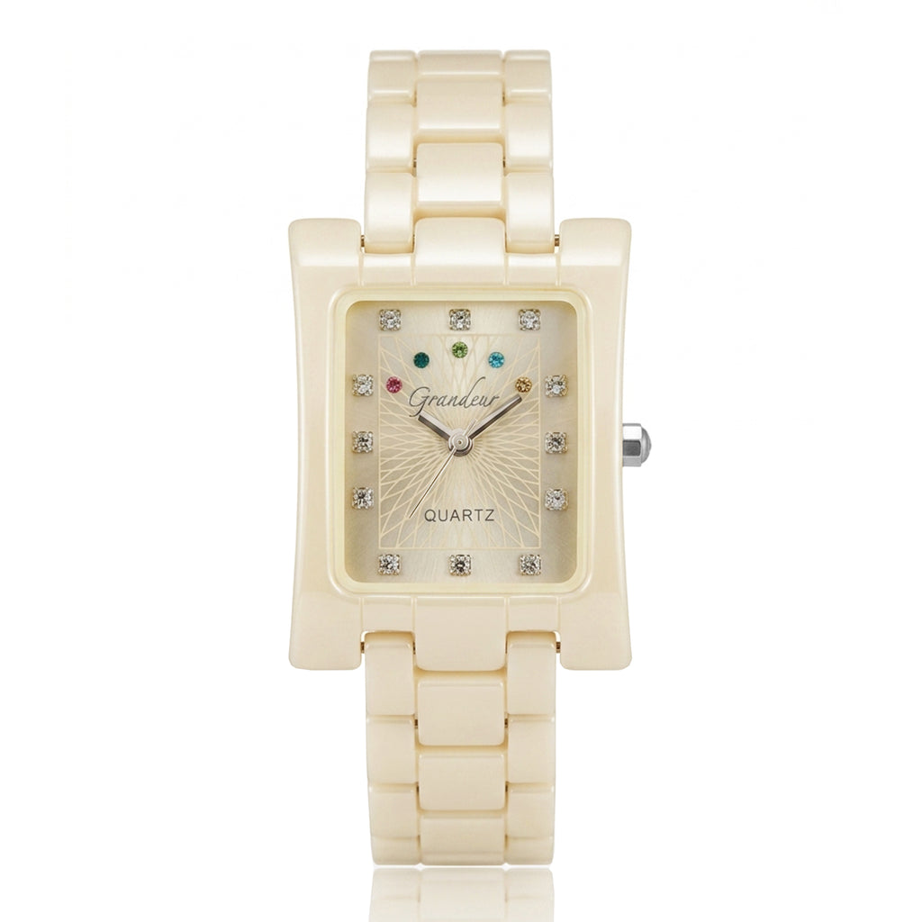 GRANDEUR WATCH GALAXY CERAMIC SERIES BEIGE CERAMIC G16127
