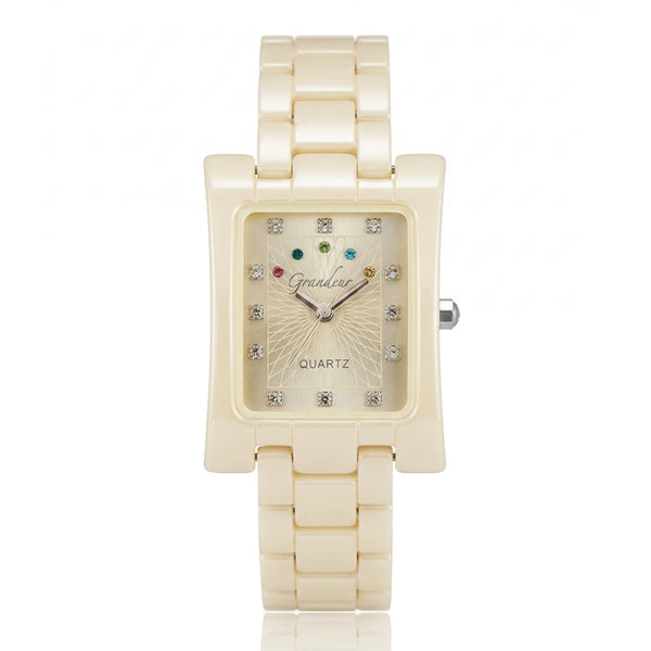GRANDEUR WATCH GALAXY CERAMIC SERIES BEIGE CERAMIC G16127