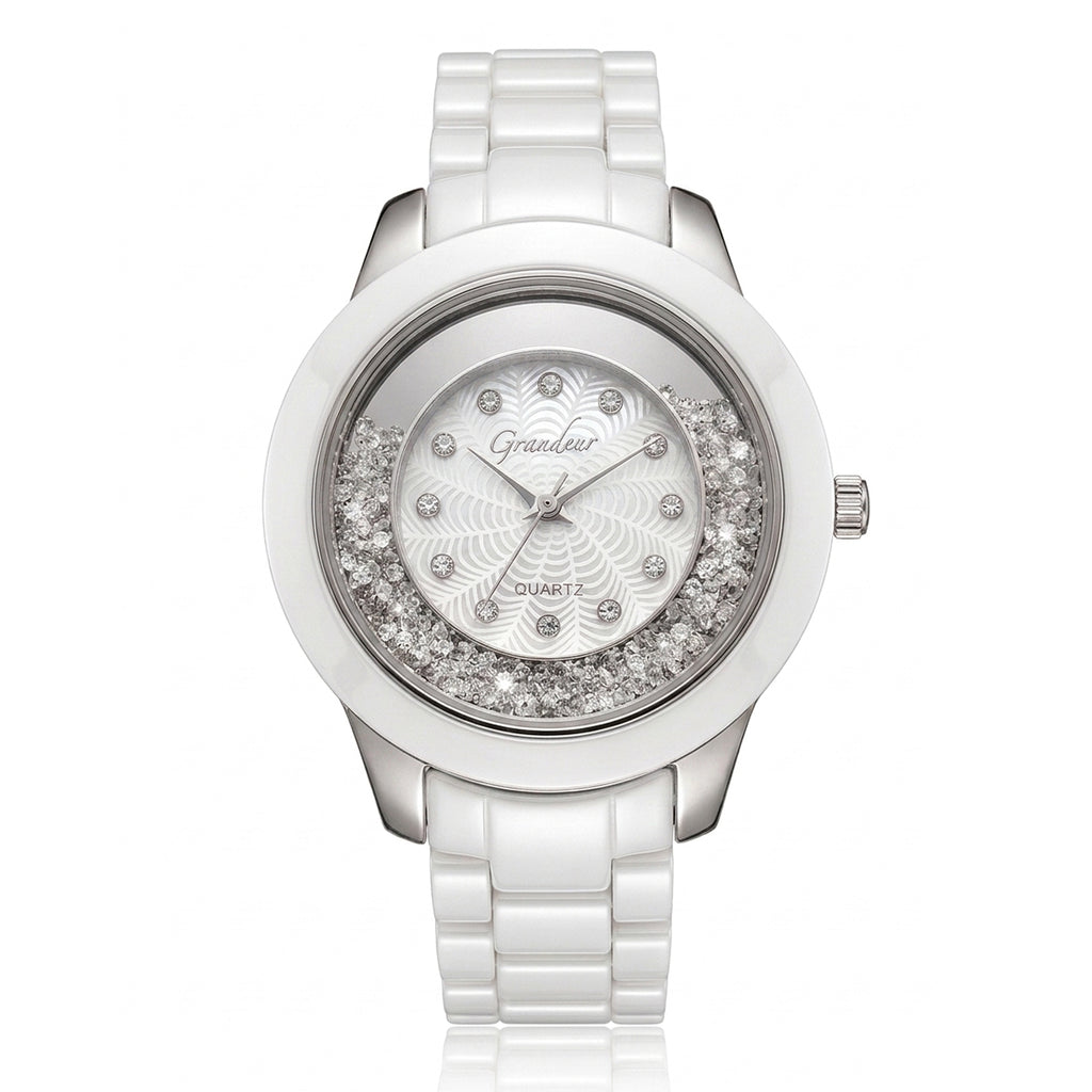 GRANDEUR WATCH GALAXY CERAMIC SERIES WHITE GOLD WHITE CERAMIC G16129