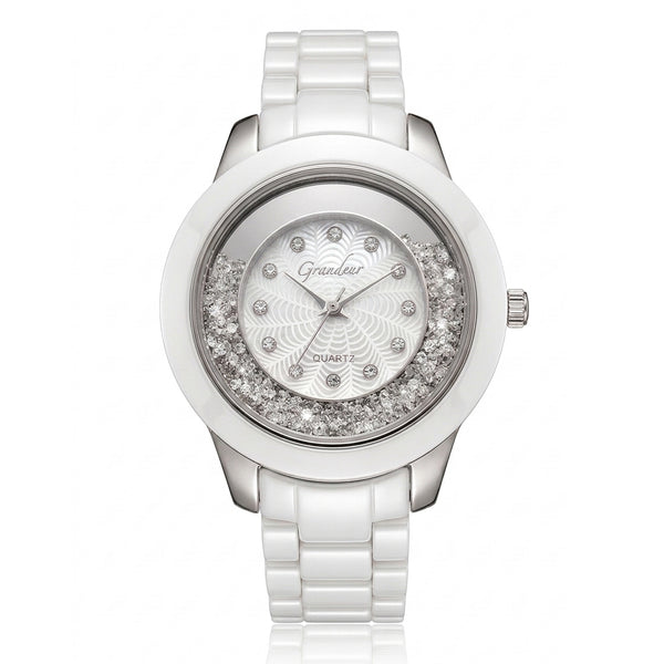 GRANDEUR WATCH GALAXY CERAMIC SERIES WHITE GOLD WHITE CERAMIC G16129