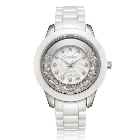 GRANDEUR WATCH GALAXY CERAMIC SERIES WHITE GOLD WHITE CERAMIC G16129