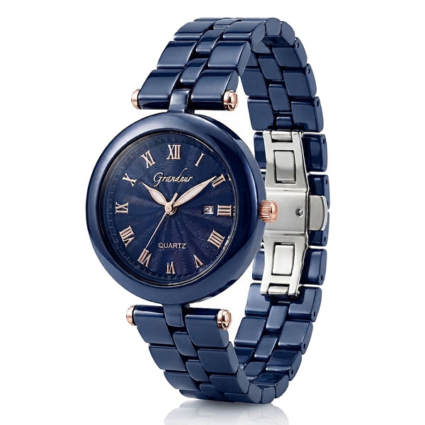GRANDEUR WATCH GALAXY CERAMIC SERIES BLUE CERAMIC G16130