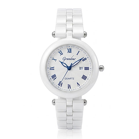 GRANDEUR WATCH GALAXY CERAMIC SERIES WHITE CERAMIC G16130