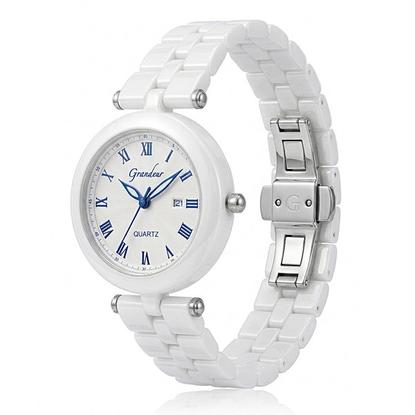 GRANDEUR WATCH GALAXY CERAMIC SERIES WHITE CERAMIC G16130