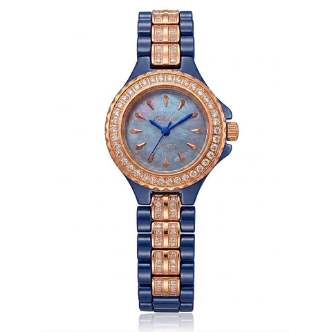 GRANDEUR WATCH GALAXY CERAMIC SERIES ROSE GOLD BLUE CERAMIC G16137