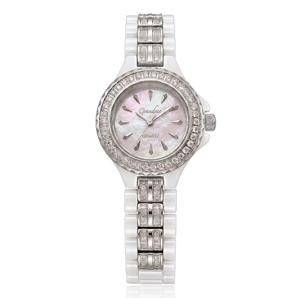 GRANDEUR WATCH GALAXY CERAMIC SERIES WHITE GOLD WHITE CERAMIC G16137