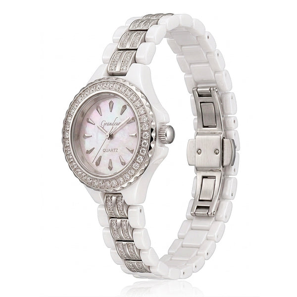 GRANDEUR WATCH GALAXY CERAMIC SERIES WHITE GOLD WHITE CERAMIC G16137