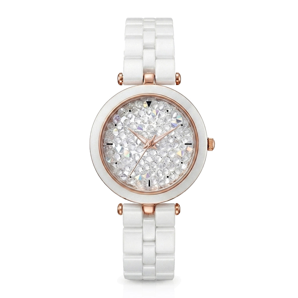 
GRANDEUR WATCH GALAXY CERAMIC SERIES ROSE GOLD WHITE CERAMIC G17110
