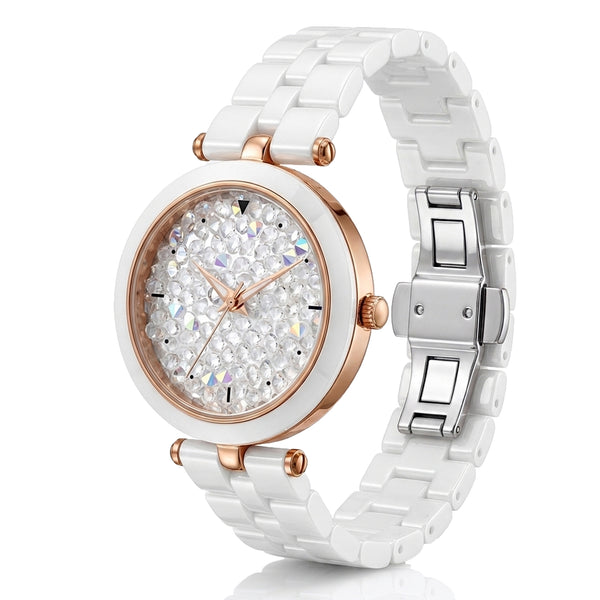 
GRANDEUR WATCH GALAXY CERAMIC SERIES ROSE GOLD WHITE CERAMIC G17110