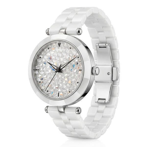 GRANDEUR WATCH GALAXY CERAMIC SERIES WHITE GOLD WHITE CERAMIC G17110