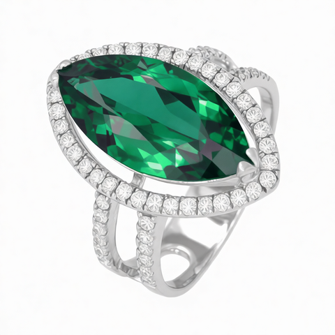 GRANDEUR MARQUISE LAB GROWN EMERALD RING R12028
