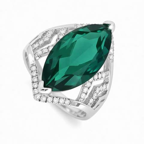 GRANDEUR MARQUISE LAB GROWN EMERALD RING R12058