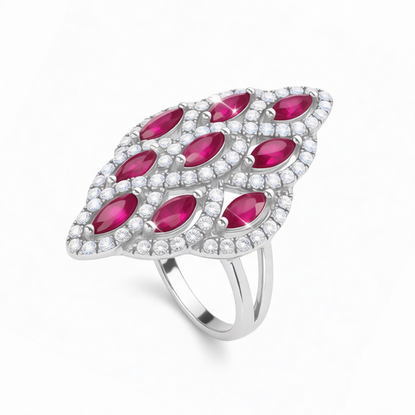 GRANDEUR MARQUISE LAB GROWN RUBY RING R12024