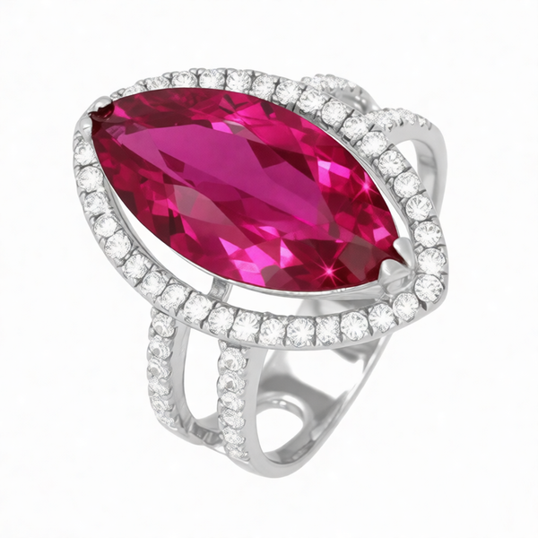GRANDEUR MARQUISE LAB GROWN RUBY RING R12027