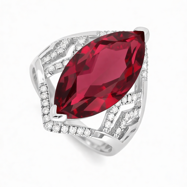 GRANDEUR MARQUISE LAB GROWN RUBY RING R12059