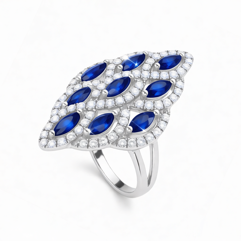 GRANDEUR MARQUISE LAB GROWN SAPPHIRE RING R12026