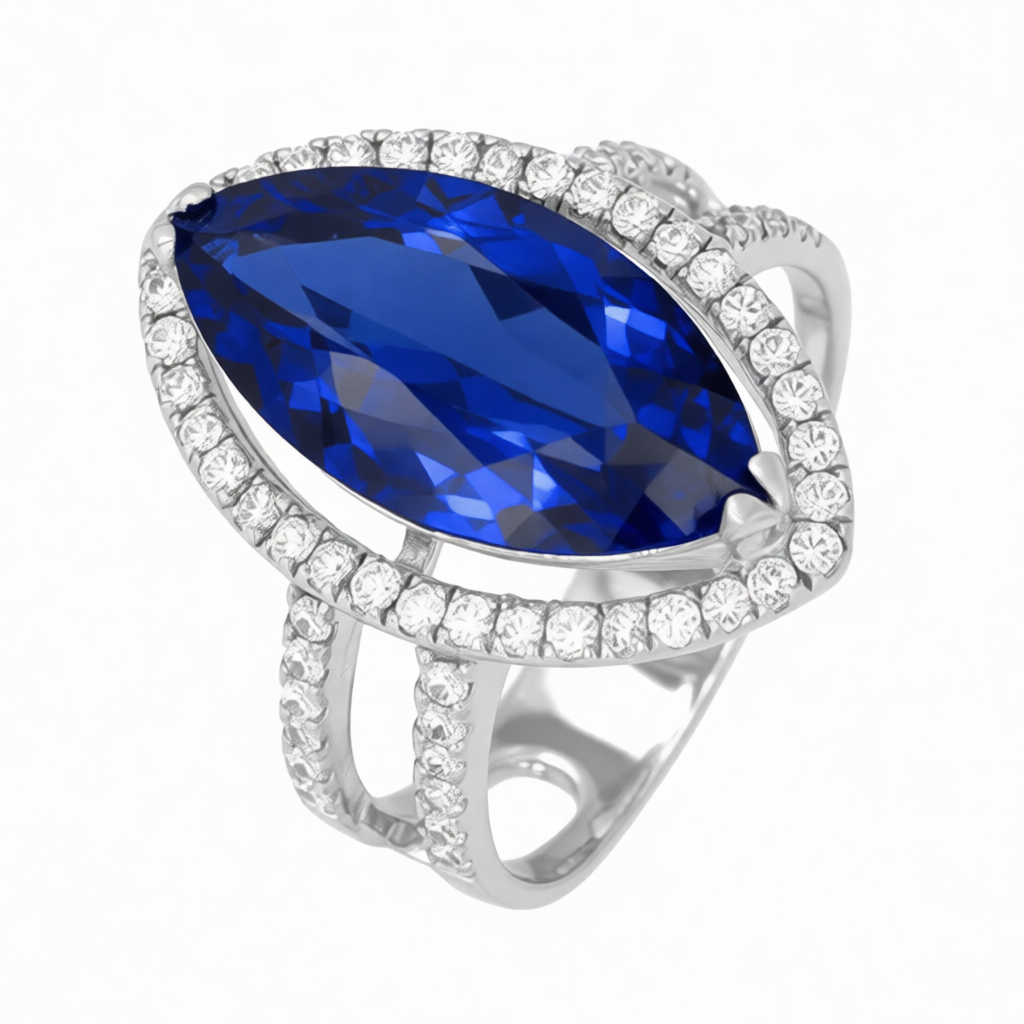 GRANDEUR MARQUISE LAB GROWN SAPPHIRE RING R12029